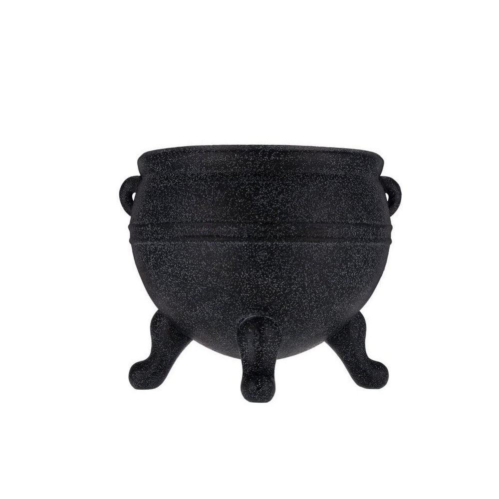 My Texas House Cauldron Planter Black 14" Resin Halloween Decor